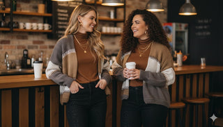 🐫 STRICK-CARDIGAN BEIGE-CAMEL – COZY STYLE