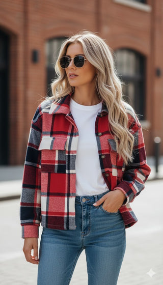 🪓 HOLZFÄLLERHEMD „CHECK-STYLE“ – RED & BLUE MIX