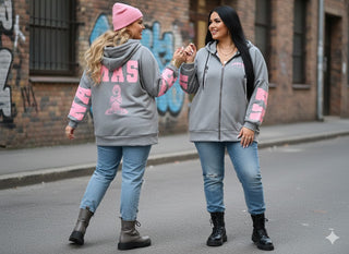 🧘 SWEATJACKE / HOODIE IN GRAU MIT NAMASTE PRINT
