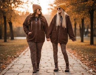 🐆 KAPUZENJACKE „LEO-GLAM“ – CHOCO BROWN