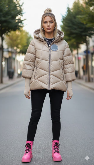 🧥 DICK WATTIERTE WINTERJACKE MIT STRICKBÜNDCHEN UND DAUMENLOCH