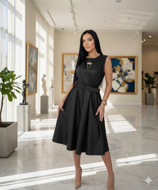 👗 GLAMOUR PUR: BUTTERWEICHES VEGANES LEDER-MAXIKLEID IN SCHWARZ