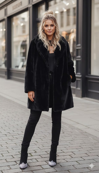 🧸 KUSCHELIGER TEDDY-MANTEL IN SEIDIGER NERZ-OPTIK (BUTTERZART)