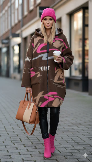 🧥 KAPUZENMANTEL „SOFT-LETTER“ – SCHOKOBRAUN