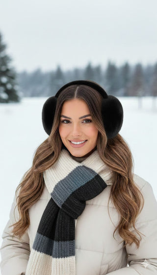 🖤 KUSCHELFELL OHRWÄRMER IN SCHWARZ