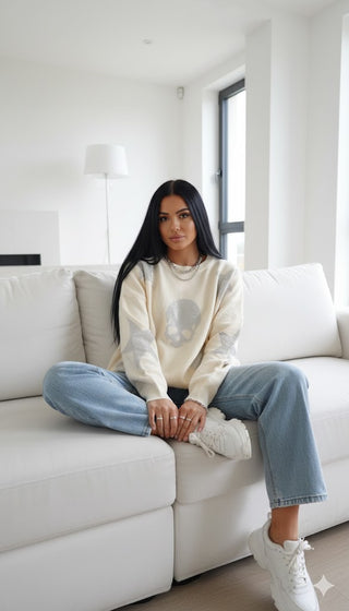 ✨ FEINSTRICKPULLI „STAR-GLAM“ – SOFT CREME