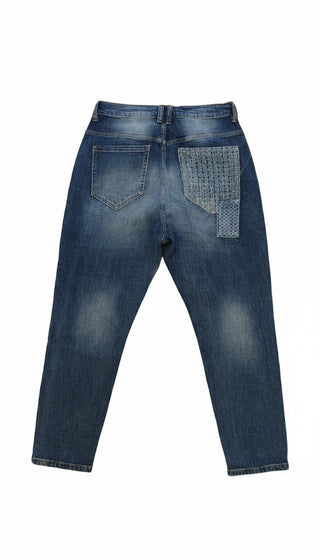 👖 S.WOMAN JEANS BLAU MIT PATCHES & GLITZER-DETAILS