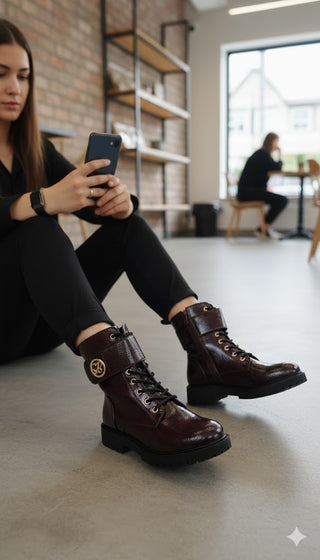 🥾 BOOTS HOCHGLANZ LACK BORDEAUX