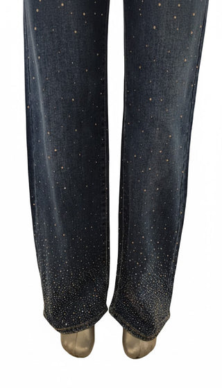 ✨ GLITTERING CASCADE: STRAIGHT-LEG DENIM MIT STRASS-AKZENTEN
