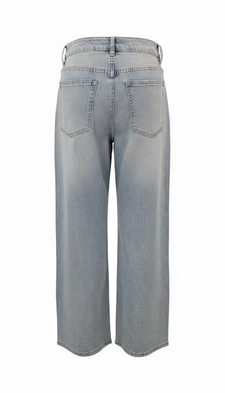 👖 DAMEN JEANS HELLBLAU MIT FILIGRANEM STRASS-BLUMENMUSTER