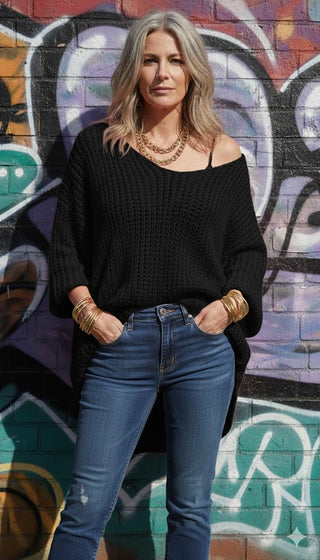 ☁️ GROBSTRICKPULLI WOLKENPULLI SCHWARZ