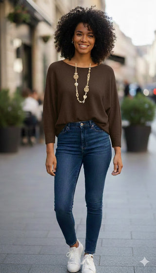 🍫 BUTTERZART STRICKPULLI IN SCHOKOBRAUN