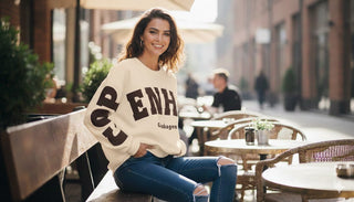 🥨 SWEATSHIRT CREME KOPENHAGEN PRINT SCHOKOBRAUN