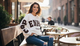 🥨 SWEATSHIRT WEISS KOPENHAGEN PRINT SCHOKOBRAUN