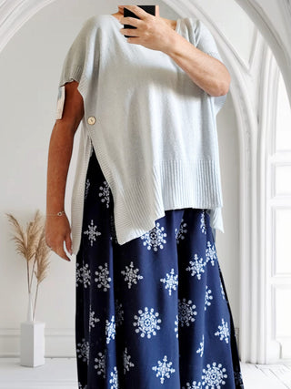 Feinstrickpulli im Poncho-Stil mit Glitzer  TU 36-48