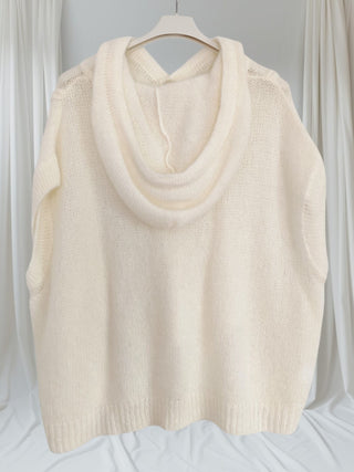 #O383🤍 Strickpulli Wollweiß – Kurzarm – Größe 36 bis 50