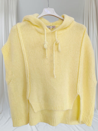 #O384💛 Strickpulli Gelb – Kurzarm – Größe 36 bis 50