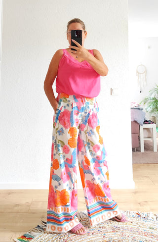 Top mit Spitze Pink