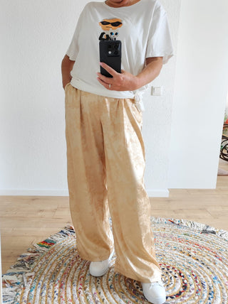 T-Shirt mit kleinem Mann, Sonnenbrille und Katze Gr.36-46