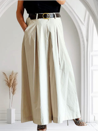 Palazzo-Hose mit Gürtel beige TU 38-44