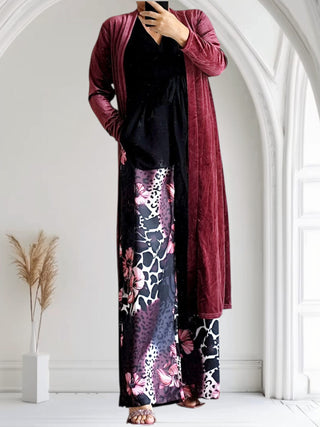 Hose mit Blumenmuster und Animal-Print-Mix – XL, tragbar von Größe 38 bis 44, kleine 46