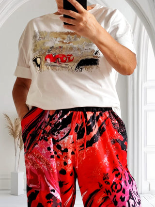 🐆 Leichte Schlupfhose mit wildem Muster & Animal-Leo-Print – tragbar ab Größe 42/44 bis 46/48