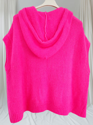 #O382💗 Strickpulli Neonpink – Kurzarm – Größe 36 bis 50