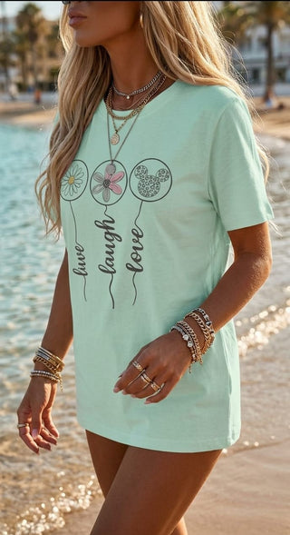 👕 T-SHIRT „LOVE“ S106 – T-SHIRT MIT GLITZER-APPLIKATIONEN & STATEMENT PRINT