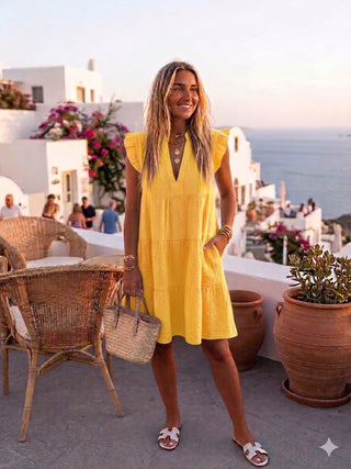 👗 KLEID „MARA“ K106 – MUST-HAVE MUSSELIN-KLEID MIT SCHMETTERLINGSÄRMELN