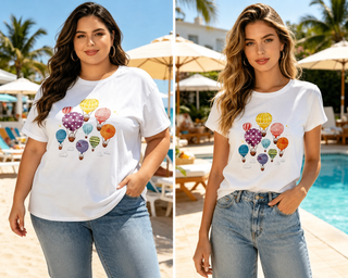 🌺 T-SHIRT HEISSLUFTBALLON-PRINT (S126)