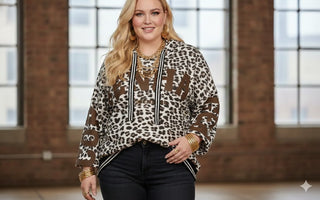 🇩🇰 HOODIE „KOPENHAGEN“ IN SCHOKOBRAUN-BEIGE MIT LEO-PRINT